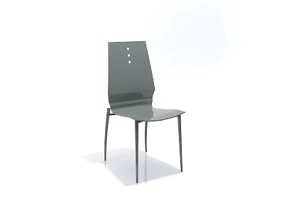 Modern Gray Leisure Chair With Sleek Backrest And Metal Legs Design Style 3d model