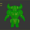 Stylized Fantasy Blue Armored Character With Large Horns 3D Model Design