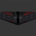 Futuristic Dark Spaceship Model With Red Accents Sleek Design And Structural Elements 3d model