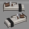 New Chinese-style chaise longue 3d model