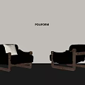 Middle Ancient Style Single Sofa Casual Sofa Leather Sofa 3d model