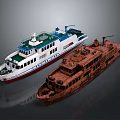 Old and New Water Transport Vessels With Modern White And Vintage Brown Designs