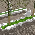 Modern tree pool tree pool seat 3d model