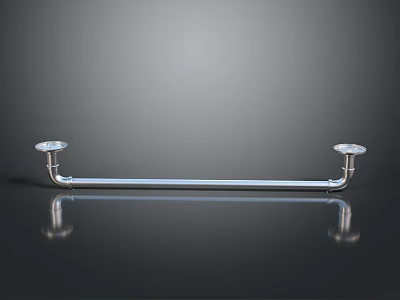 Stainless Steel Bathroom Towel Bar Hardware with Chrome Finish and Sleek Mounted Design 3d model