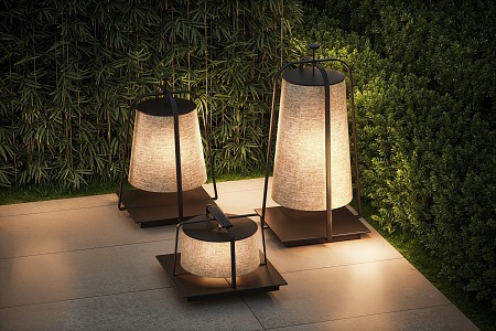 Modern garden lamp landscape lamp combination outdoor lamp lawn lamp camping lamp 3d model