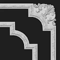 White Decorative Border Featuring Intricate Carvings And Curved Design For Home Decor