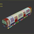 Red White Blue Modern Subway Train with Sleek Exterior and Multiple Carriages 3d model