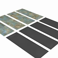Dual Style Decorative Wall Components Showcasing Blue Gold Textured And Dark Gray Minimalist Design Elements