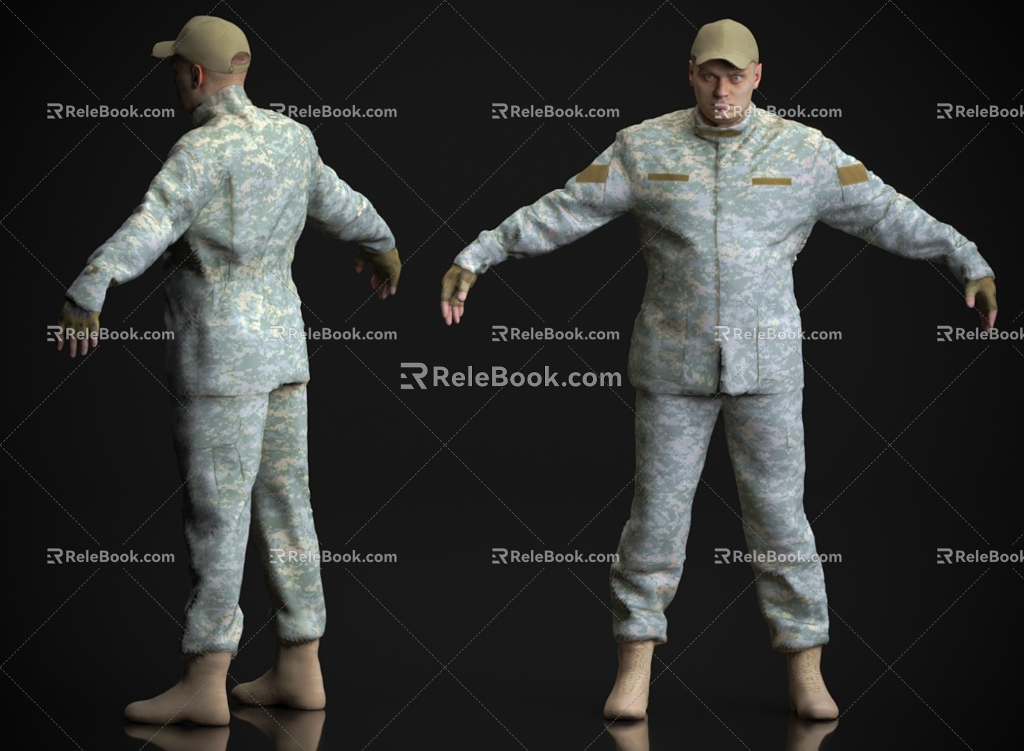 Pedestrian Figure Man Adult Foreigner Soldier 3d model