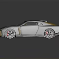 Sleek Gray Sports Car With Yellow Accents And Modern High Performance Aerodynamic Design