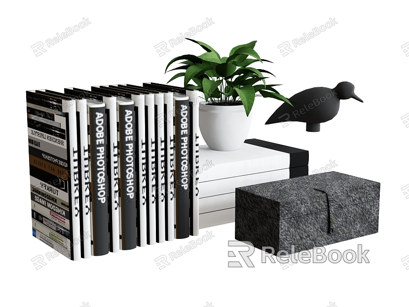 Books Books Plant Potted Ornaments model