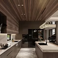 Elegant Modern Open Concept Living And Dining Room With Chandelier Sofa Marble Wall Piano TV