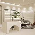 Modern Clothing Store Interior Design With Clothing Racks Display Counter Sofa And Plants