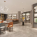 Modern Bridal Shop Interior With Wedding Dress Displays Reception Desk And Decorative Paintings