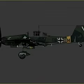 Vintage Military Aircraft Model With Green Camouflage And Black Cross Insignia