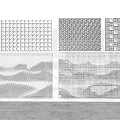 Modern Stylish Perforated Panel Background Wall With Various Patterns For Interior Decor 3d model