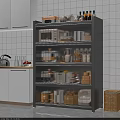 Large Capacity Kitchen Sideboard Cabinet With Frosted Glass Doors Organize Kitchenware And Small Kitchen Appliances