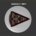 Delicious Chocolate Cake With Three Layers Pink Cream And White Ring Decorations On White Plate