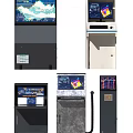 Modern Public Utility Equipment With Control Panels Display Screens And Data Visualization 3d model