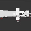 White Industrial Metal Lathe Machine With Red Control Buttons And Rotary Spindle