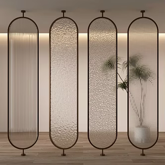 Glass partition porch partition 3d model