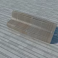 Sturdy Metal Outdoor Bench With Slatted Design For Park Or Garden Use