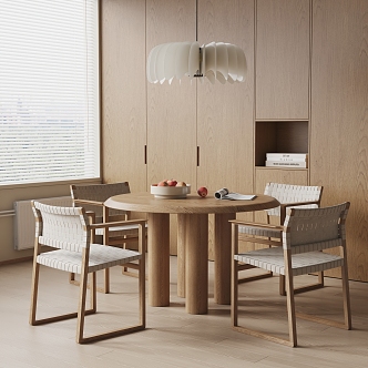 Modern HERMES Dining Table and Chair Solid Wood Dining Table and Chair Dining Table and Chair 3d model