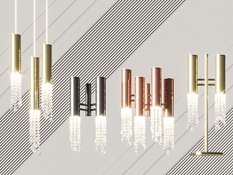 Modern lamp combination chandelier 3d model