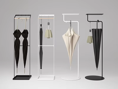 Modern Simple Design Umbrella Stands With Different Colors Stylish Umbrellas For Home Living 3d model