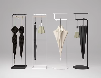Modern Simple Design Umbrella Stands With Different Colors Stylish Umbrellas For Home Living 3d model