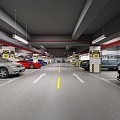 Modern Parking Indoor Underground Parking 3d model