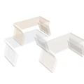 Modern Coffee Table Designs with Glass Tops and Colored Bases in Various Shades