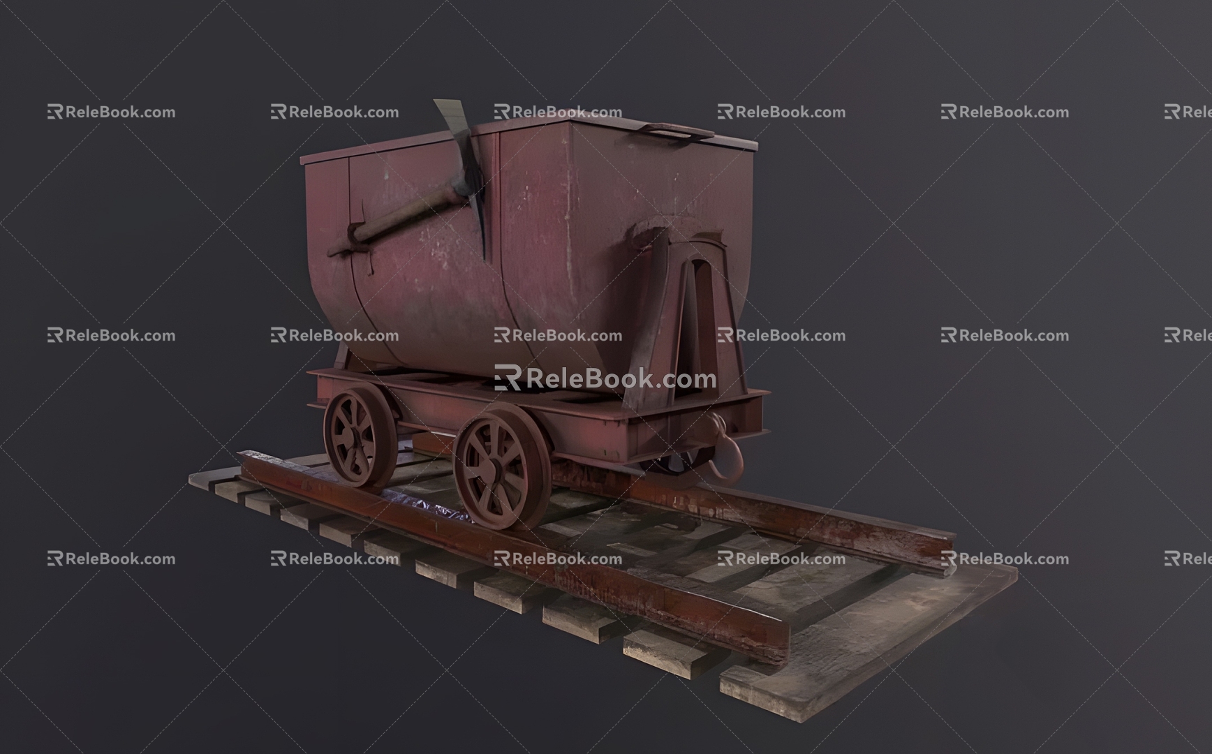 Realistic tramcar modern realistic equipment industrial tramcar trolley transport vehicle 3d model