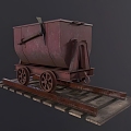 Realistic tramcar modern realistic equipment industrial tramcar trolley transport vehicle 3d model