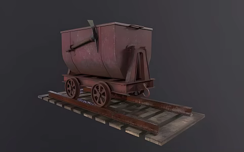 Realistic tramcar modern realistic equipment industrial tramcar trolley transport vehicle 3d model