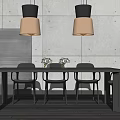 Modern Dining Table and Chair Combination 3d model