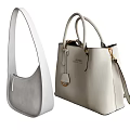 Stylish Gray Hobo Bag And Beige Tote With Double Handles And Shoulder Strap