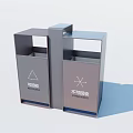 Modern trash can Simple trash can Garbage sorting Smoking area 3d model
