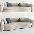 Modern Multiplayer Sofa Fabric Double Sofa 3d model