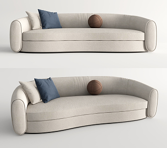 Modern Multiplayer Sofa Fabric Double Sofa 3d model