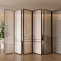 Filamentary Glass Partition Screen Foldable Art Screen 3d model