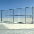 Large Outdoor Metal Chain Link Fence For Sports Area With Grid Floor And Blue Sky