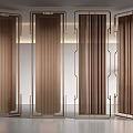 Elegant Modern Slatted Room Dividers With Metal Frames For Interior Design