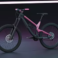 Black and Pink Modern Mountain Bike With Sleek Frame And Stylish Wheels