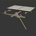 Sturdy Metal Stand With Striped Flat Panel And Adjustable Bracket Design