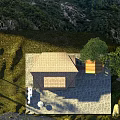 Rustic Ancient Architecture Traditional Wooden Houses Amidst Forest Mountains And River