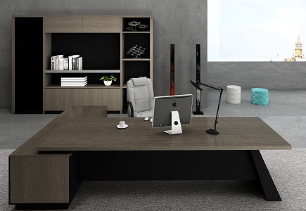 modern office desk and chair 3d model