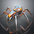 Futuristic Mechanical Spider Design With Metallic Legs And Detailed Components