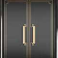 Elegant Modern Interior Design Featuring Black Double Doors With Gold Accents 3d model