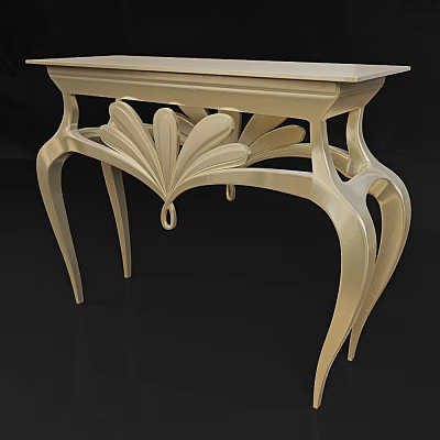 Modern Elegant Table With Intricate Carved Legs And Artistic Design Details 3d model